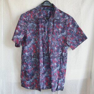 Perry Ellis Blue Spotted Button Shirt